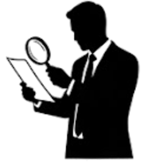 Resume Mentor 專案圖示：以放大鏡審視文件